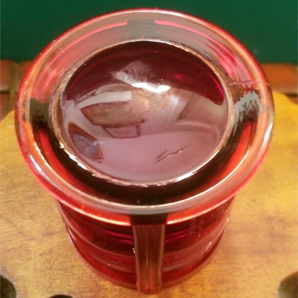 Duncan & Miller Nautical Port Light Ruby Red Cigarette Jar EAPG 3.5" Tall 3" Dia - Picture 7 of 7